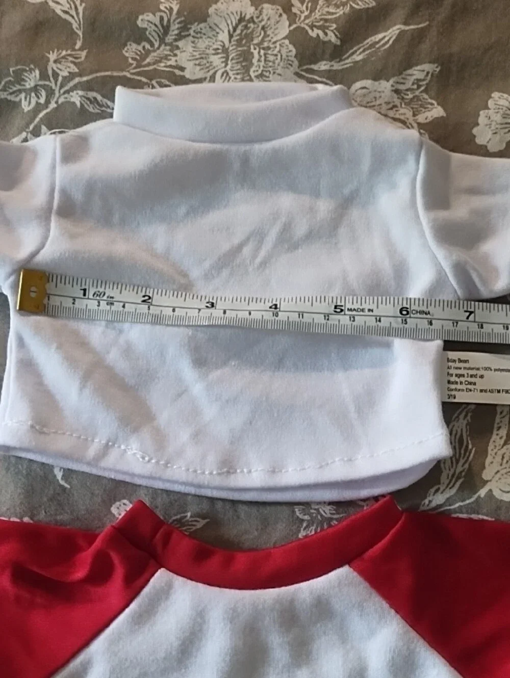 Small Dog White Tee with Red Raglan Sleeves - Classic Pet Shirt